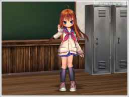 エミル・クロニクル・オンライン(ECO)「カーディガンセーラー(白)」「スクールハイソックス(黒)」「カジュアルスニーカー(赤)」