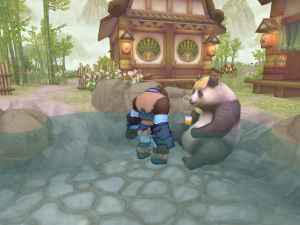 ファインディングネバーランドオンライン、カイド村には温泉が湧いており、そこではパンダのようなベアルを見る事も出来ます