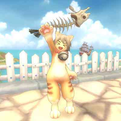 EXネコぐるみ・黄&EXネコミミ・黄&伝説の魚のホネ