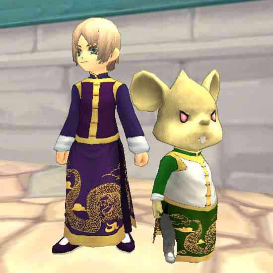 「チャイナスーツ・紫」「チャイナスーツ・緑」