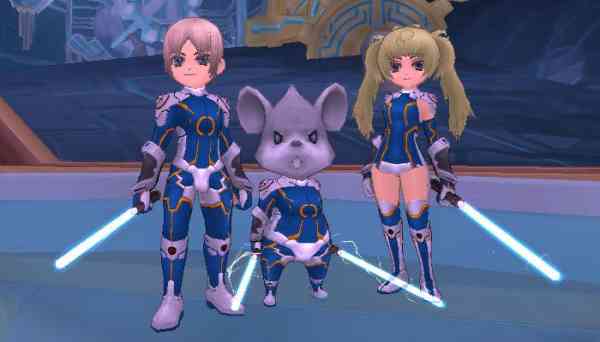 ファインディング・ネバーランド・オンライン 「EXレーザーブレイド」「サイバースーツM・青」「サイバースーツL・青」