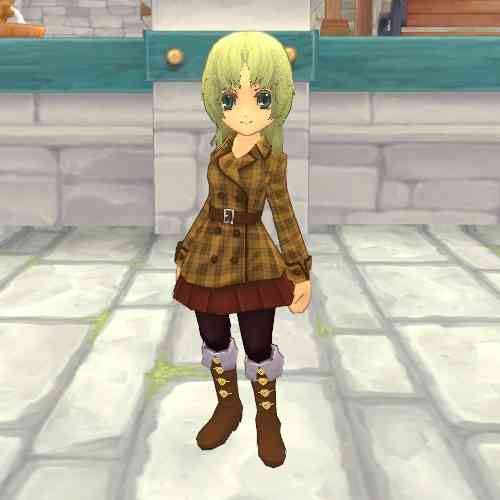 女性チェックコート・茶