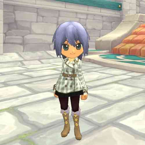 女性チェックコート・白