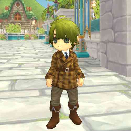 男性チェックコート・茶