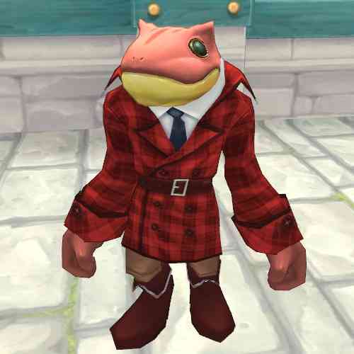 男性チェックコート・赤