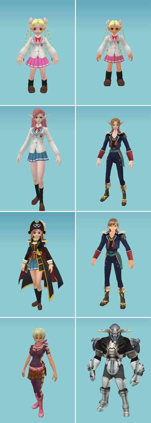 それぞれの種族に「ノアクリスタル オブ キガ エール Ex」を使用した後のイメージ画像