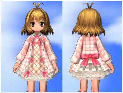 ECOゲーム内アイテム『チェックリボンコート(ピンク)』