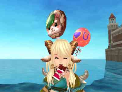 タルタロス、「ミルクチョコバー(フェイスアクセサリー)」+「ILoveYou風船(上半身アクセサリー)」