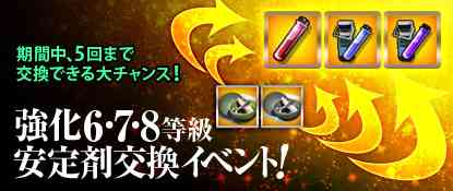 「強化6・7・8等級安定剤交換イベント」開催バナー