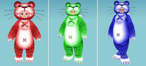 「ヒョウの着ぐるみ装備」染色画像