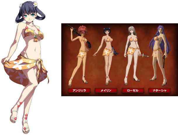 ラスティハーツ、アンジェラ、ナターシャ、ローゼル、メイリンが着用出来るアバター「花柄のビキニ」画像