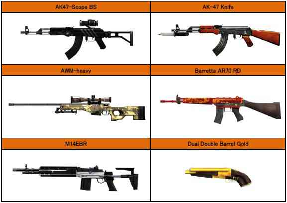 クロスファイア、「2012実りの秋ガチャ2nd」武器画像